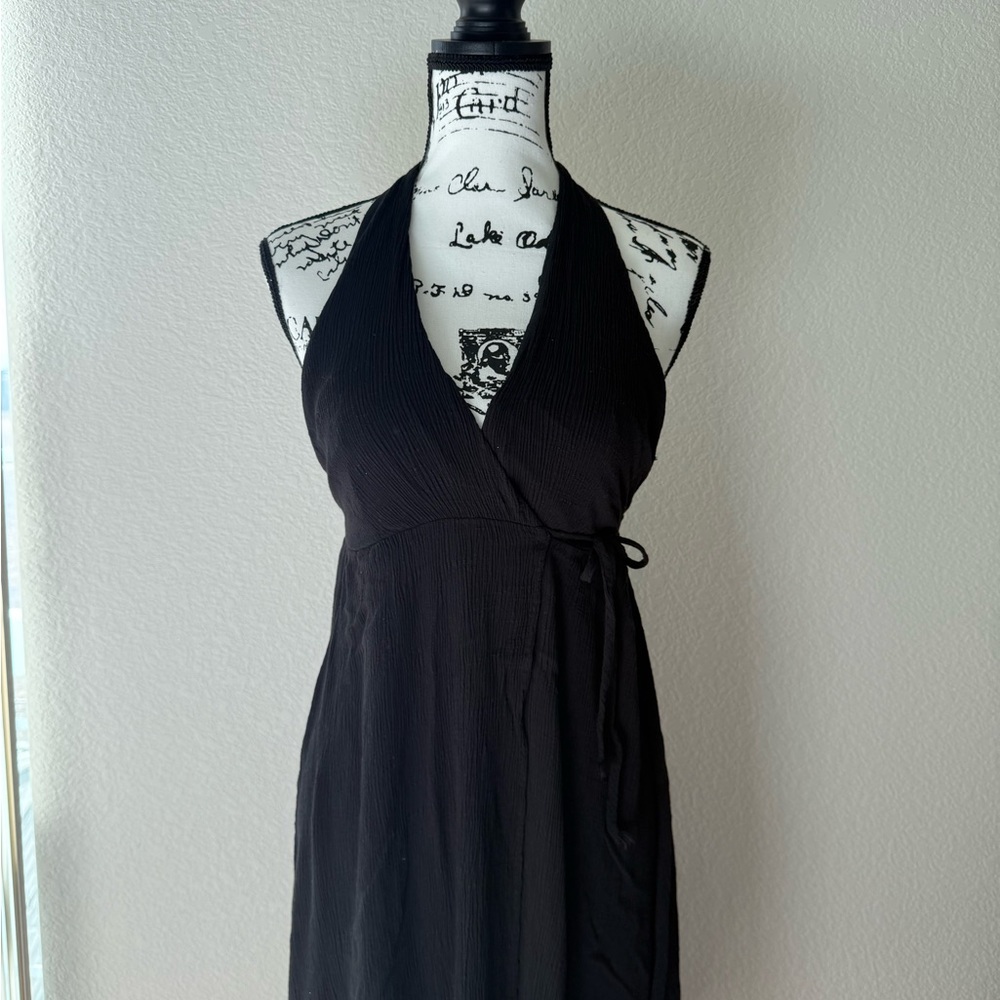Elegant Black Halter Dress